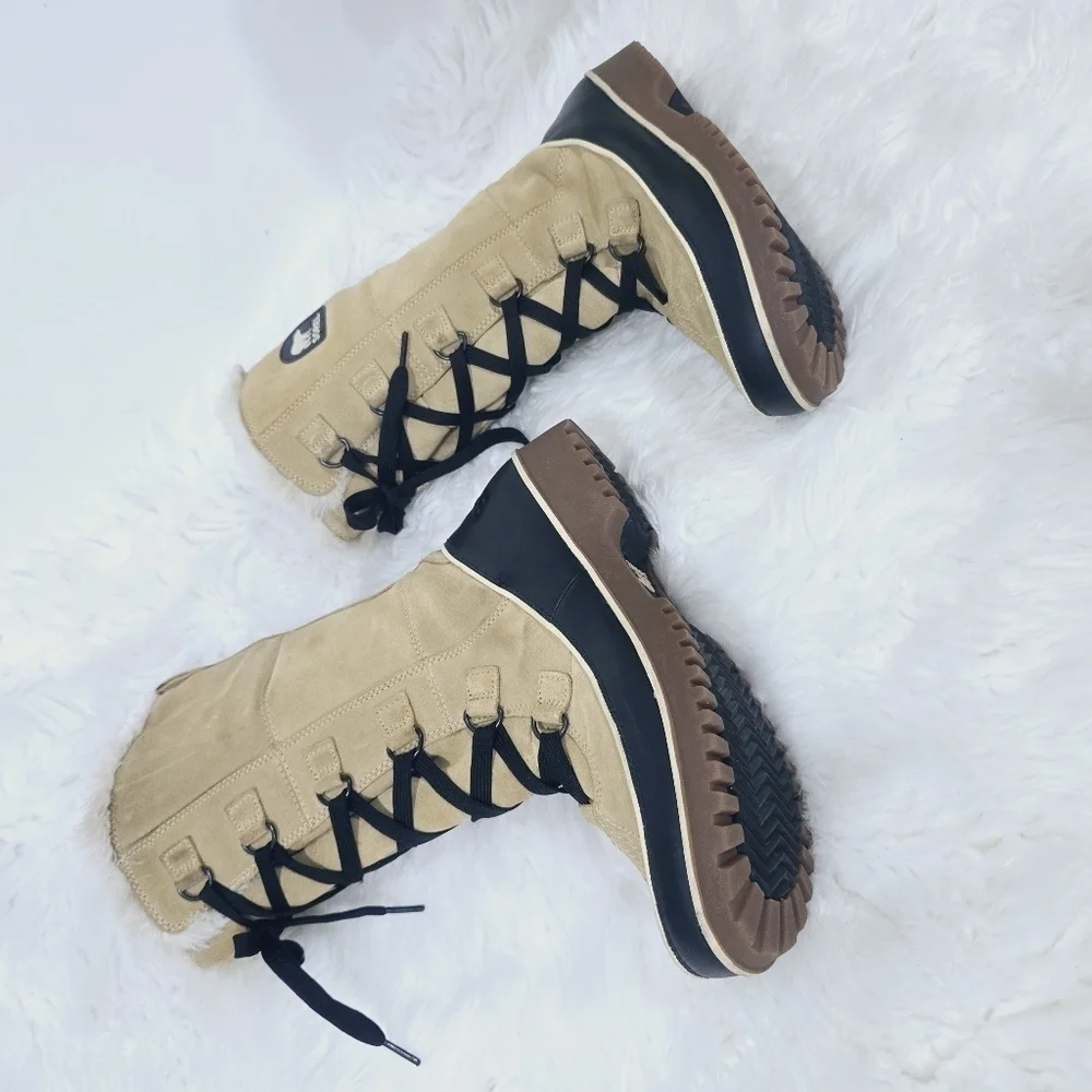 Sorel Women's TIVOLI II US10 Chestnut Suede Lined Faux Fur Winter Snow B…